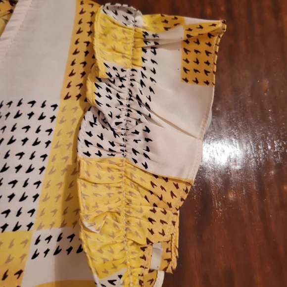 Jodifl Yellow and White Patterned Sleeveless Summer Dress - Picture 5 of 7